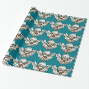 FLORENTINE RENAISSANCE ANGEL Blue Cadeaupapier