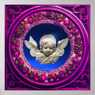 FLORENTINE RENAISSANCE ANGEL MET FLORAL CROWN POSTER