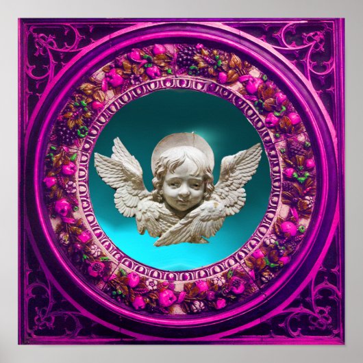 FLORENTINE RENAISSANCE ANGEL MET FLORAL CROWN POSTER (Voorkant)