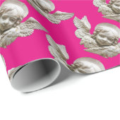 FLORENTINE RENAISSANCE ANGEL Pink Fuchsia Cadeaupapier (Rol Hoek)