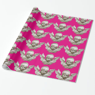 FLORENTINE RENAISSANCE ANGEL Pink Fuchsia Cadeaupapier