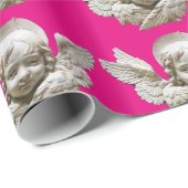 FLORENTINE RENAISSANCE ANGEL Pink Fuchsia Cadeaupapier (Rol Hoek)