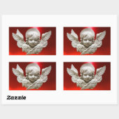 FLORENTINE RENAISSANCE ANGEL RECHTHOEKIGE STICKER (Vel)