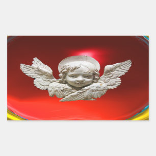 FLORENTINE RENAISSANCE ANGEL RECHTHOEKIGE STICKER