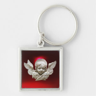 FLORENTINE RENAISSANCE ANGEL, Red Ruby Gem Sleutelhanger