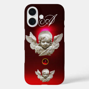 FLORENTINE RENAISSANCE ANGEL Red Ruby Monogram iPhone 16 Hoesje