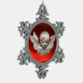 FLORENTINE RENAISSANCE ANGEL, Red Ruby Tin Sneeuwvlok Ornament (Links)