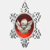 FLORENTINE RENAISSANCE ANGEL, Red Ruby Tin Sneeuwvlok Ornament (Rechts)