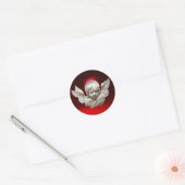 FLORENTINE RENAISSANCE ANGEL Red White Xmas Ronde Sticker (Envelop)