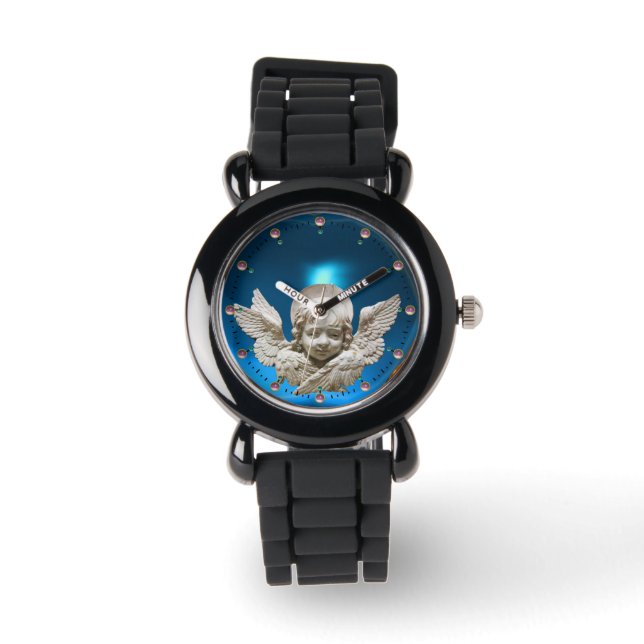FLORENTINE RENAISSANCE ANGEL.Sapphire Blue Horloge (Voorkant)
