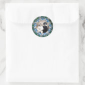 FLORENTINE RENAISSANCE ANGELS BLUE FOTO TEMPLATE RONDE STICKER (Tas)