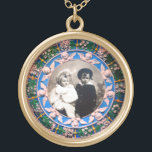 FLORENTINE RENAISSANCE ANGELS , FOTO TEMPLATE GOUD VERGULDEN KETTING<br><div class="desc">Elegant klassieker,  levendige Renaissance fijne kunst,  meesterwerk uit de Bottega della Robbia ( Florence - Italië ) in witte,  blauwe,  groene,  bruine kleuren.Wingd-kerubs in blauwe hemel op een felgele,  groene decoratieve sierbloemen.</div>