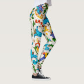 FLORENTINE RENAISSANCE BLUE FLORAL SWIRLS, FLOWERS LEGGINGS (Rechts)