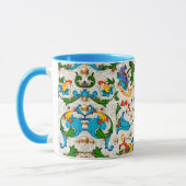 FLORENTINE RENAISSANCE BLUE FLORAL SWIRLS, FLOWERS MOK (Links)