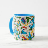 FLORENTINE RENAISSANCE BLUE FLORAL SWIRLS, FLOWERS MOK (Voorkant links)
