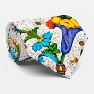 FLORENTINE RENAISSANCE BLUE FLORAL SWIRLS, FLOWERS STROPDAS