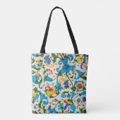 FLORENTINE RENAISSANCE BLUE FLORAL SWIRLS, FLOWERS TOTE BAG (Achterkant)