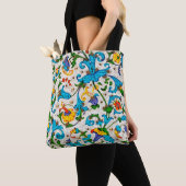 FLORENTINE RENAISSANCE BLUE FLORAL SWIRLS, FLOWERS TOTE BAG (Dichtbij)