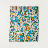 FLORENTINE RENAISSANCE BLUE FLORAL SWIRLS, FLOWERS WANDKLEED (Voorkant)