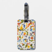 FLORENTINE RENAISSANCE FLORAL SWIRLS, FLOWERS BAGAGELABEL (Achterkant verticaal)