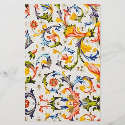 FLORENTINE RENAISSANCE FLORAL SWIRLS, FLOWERS BRIEFPAPIER (Voorkant)