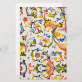 FLORENTINE RENAISSANCE FLORAL SWIRLS, FLOWERS BRIEFPAPIER (Voorkant / Achterkant)