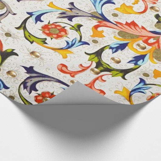 FLORENTINE RENAISSANCE FLORAL SWIRLS, FLOWERS CADEAUPAPIER (Hoek)