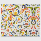 FLORENTINE RENAISSANCE FLORAL SWIRLS, FLOWERS CADEAUPAPIER (Vlak)