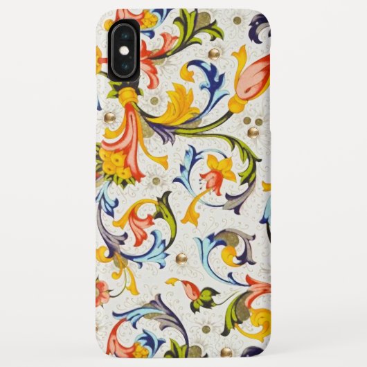 FLORENTINE RENAISSANCE FLORAL SWIRLS, FLOWERS Case-Mate iPhone CASE (Achterkant)
