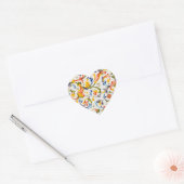FLORENTINE RENAISSANCE FLORAL SWIRLS, FLOWERS HART STICKER (Envelop)
