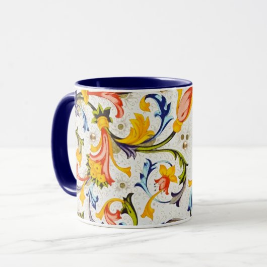 FLORENTINE RENAISSANCE FLORAL SWIRLS, FLOWERS MOK (Voorkant links)