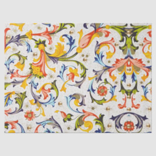 FLORENTINE RENAISSANCE FLORAL SWIRLS, FLOWERS TISSUEPAPIER