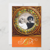 FLORENTINE RENAISSANCE FRUITS DAMASK MONOGRAM KAART (Voorkant)