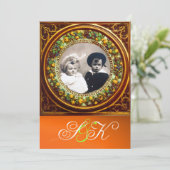 FLORENTINE RENAISSANCE FRUITS DAMASK MONOGRAM KAART (Staand voorkant)