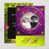 FLORENTINE RENAISSANCE FRUITS DAMASK MONOGRAM KAART (Voorkant / Achterkant)