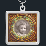 FLORENTINE RENAISSANCE FRUITS, FOTO TEMPLATE Ruby Zilver Vergulden Ketting<br><div class="desc">Elegant,  klassieker,  levendige Renaissance fijne kunst,  meesterwerk uit de Bottega della Robbia ( Florence - Italië ) in felbruin,  geel,  groen,  blauw,  kleuren.</div>