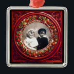 FLORENTINE RENAISSANCE FRUITS Fotosjabloon Metalen Ornament<br><div class="desc">Elegant,  klassieker,  levendige Renaissance fijne kunst,  meesterwerk uit de Bottega della Robbia ( Florence - Italië ) in felrode,  groene,  paarse en bruine kleuren .</div>