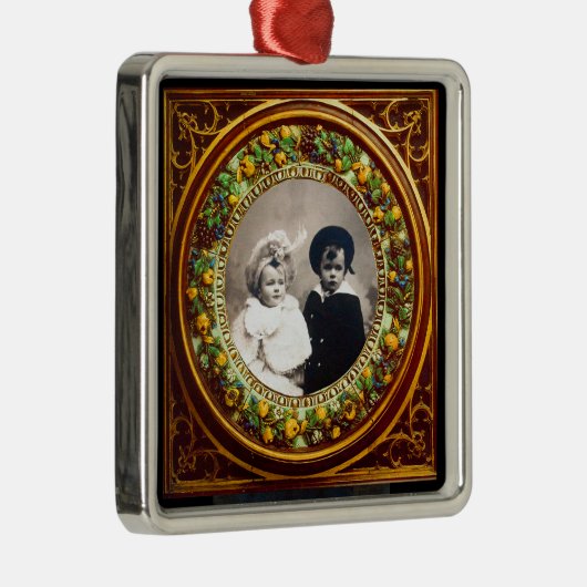 FLORENTINE RENAISSANCE FRUITS Fotosjabloon Metalen Ornament (Rechts)