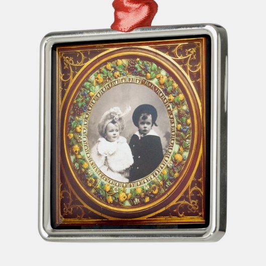 FLORENTINE RENAISSANCE FRUITS Fotosjabloon Metalen Ornament (Links)