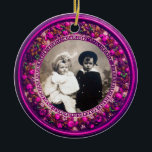 FLORENTINE RENAISSANCE FRUITS Photo Template Ruby Keramisch Ornament<br><div class="desc">Elegant,  klassieker,  levendige Renaissance fijne kunst,  meesterwerk uit de Bottega della Robbia ( Florence - Italië ) in felrood,  fuchsia,  groen,  paars,  roze,  violette kleuren.</div>