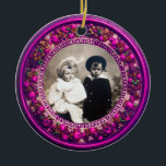 FLORENTINE RENAISSANCE FRUITS Photo Template Ruby Keramisch Ornament<br><div class="desc">Elegant,  klassieker,  levendige Renaissance fijne kunst,  meesterwerk uit de Bottega della Robbia ( Florence - Italië ) in felrood,  fuchsia,  groen,  paars,  roze,  violette kleuren.</div>