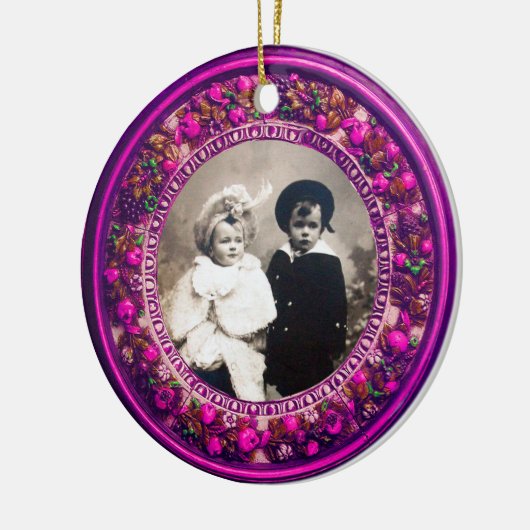 FLORENTINE RENAISSANCE FRUITS Photo Template Ruby Keramisch Ornament (Links)