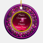 FLORENTINE RENAISSANCE FRUITS Photo Template Ruby Keramisch Ornament (Achterkant)