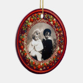 FLORENTINE RENAISSANCE FRUITS Photo Template Ruby Keramisch Ornament (Rechts)