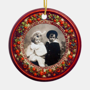 FLORENTINE RENAISSANCE FRUITS Photo Template Ruby Keramisch Ornament