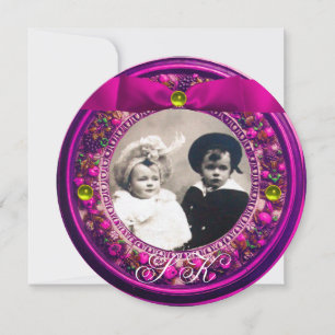 FLORENTINE RENAISSANCE FRUITS PINK RIBBON MONOGRAM KAART