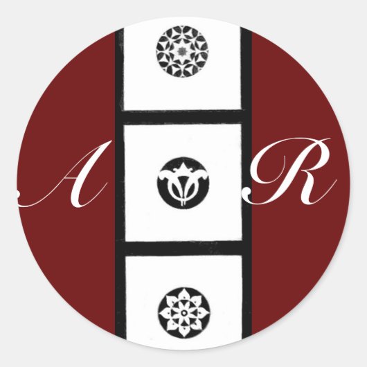 FLORENTINE RENAISSANCE HARMONOGRAM, rood Ronde Sticker (Voorkant)