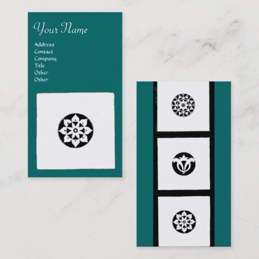FLORENTINE RENAISSANCE HARMONY, blauw groen Visitekaartje (Voorkant / Achterkant)