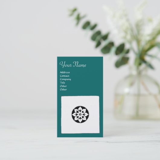 FLORENTINE RENAISSANCE HARMONY, blauw groen Visitekaartje (Staand voorkant)