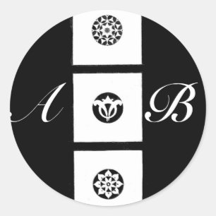 FLORENTINE RENAISSANCE HARMONY MONOGRAM RONDE STICKER